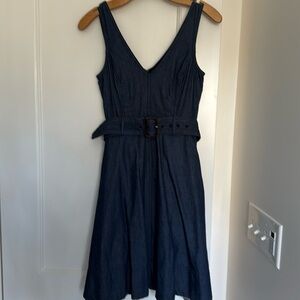 Banana Republic fit and flair belted denim dress